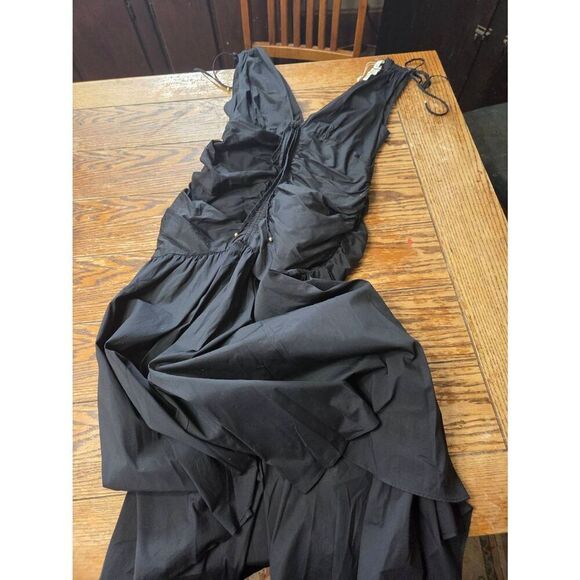 Veronica Beard Perrin Ruched High-Low Maxi Dress in Black Size 10 - Picture 2 of 5